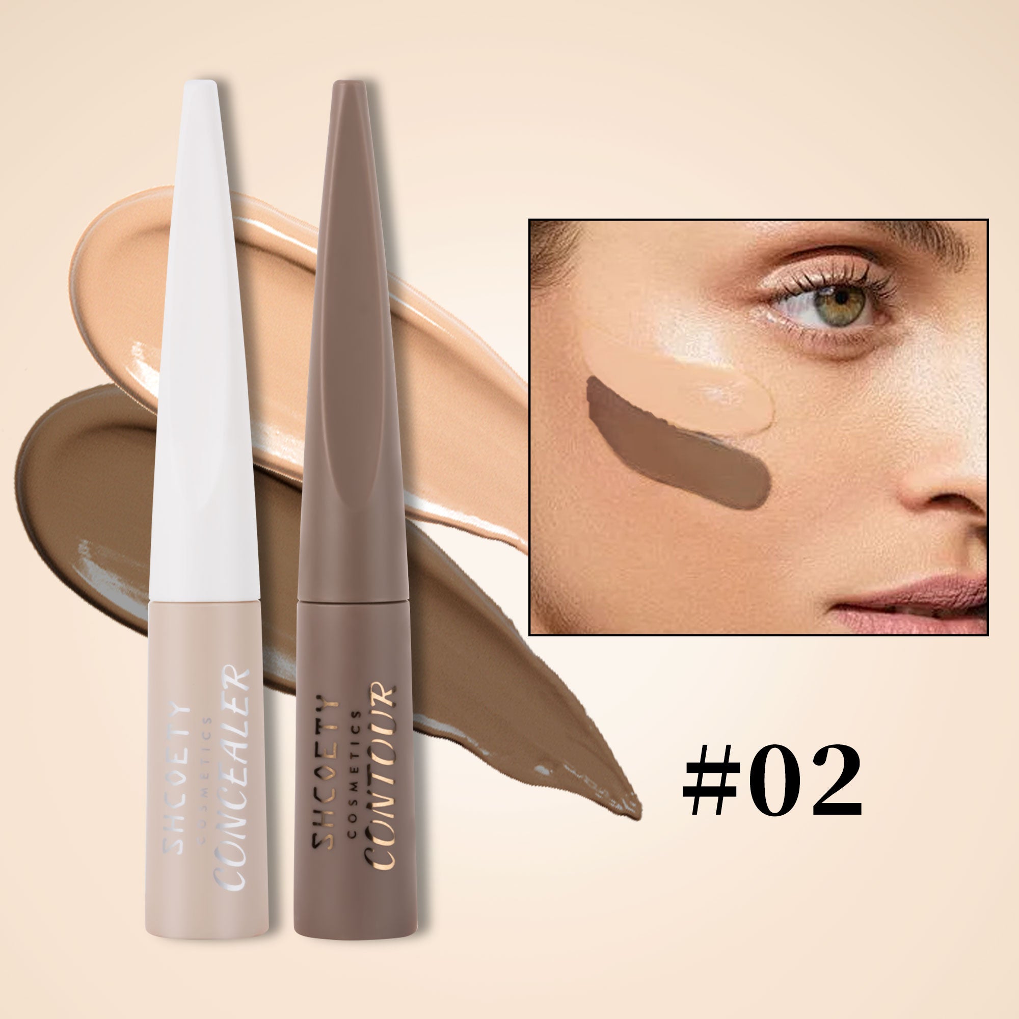 Dual Liquid Concealer & Contour Kit ¨C Long-Wear, Non-Transfer & Effortless Blend ¨C 4.5ml x 2