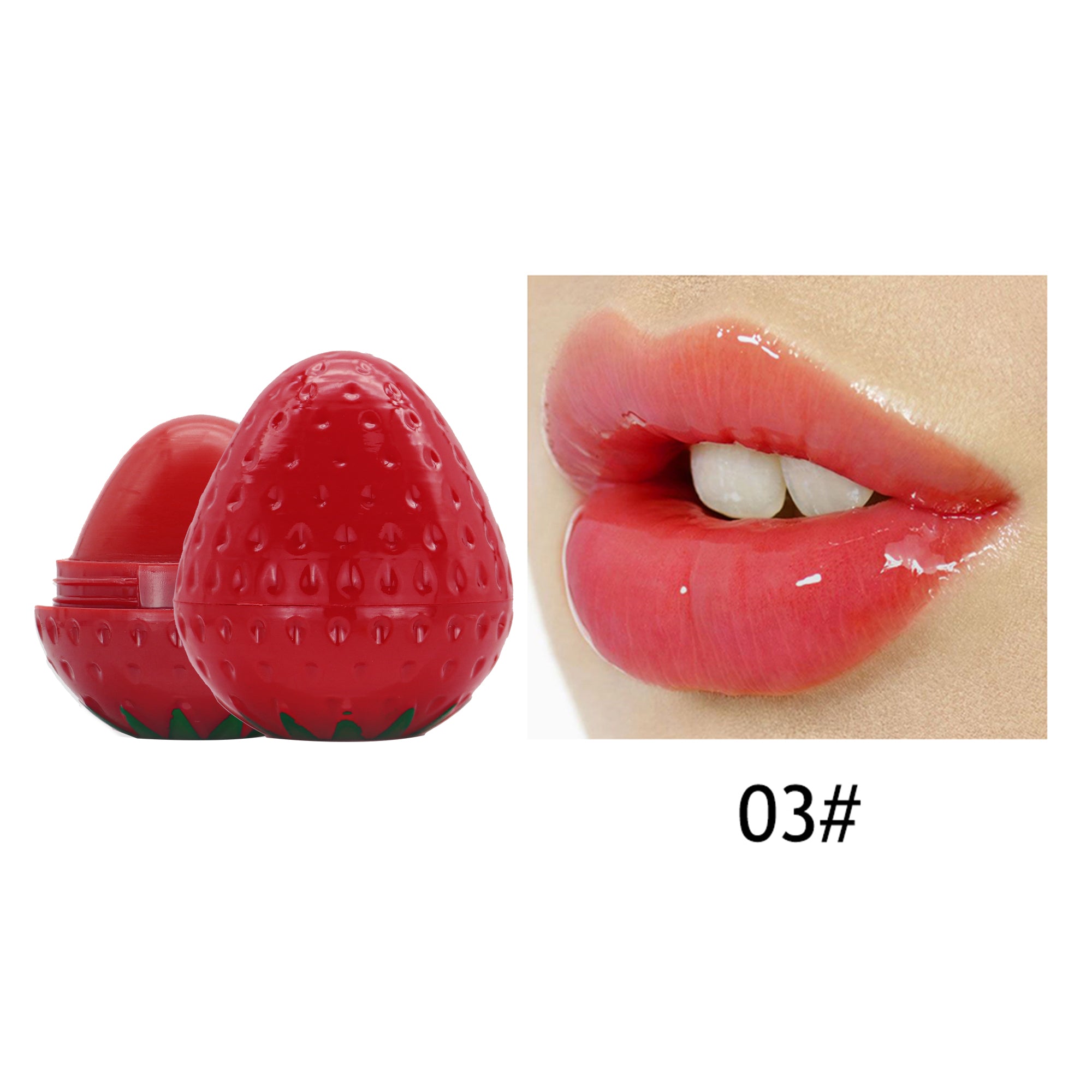 12g Lip Balm, Strawberry Lovely Shaped, Long-lasting Hydration & Travel-friendly Lip Balm