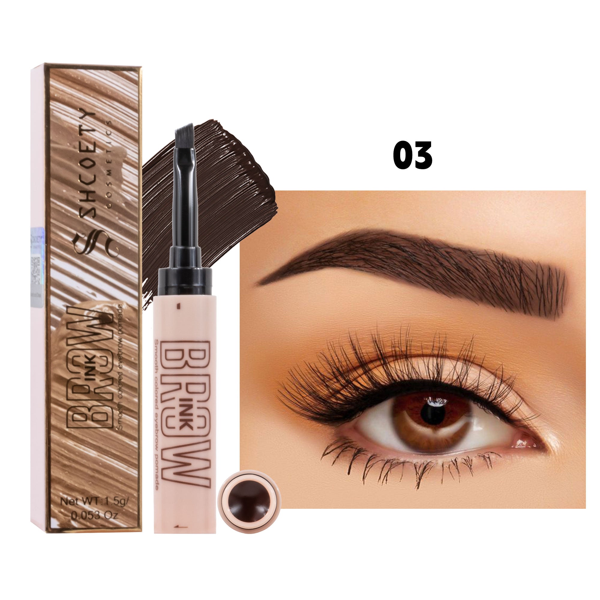 Smooth Colored Eyebrow Pomade ¨C Waterproof & Long-Lasting ¨C Smudge-Resistant ¨C 3 Shades Available