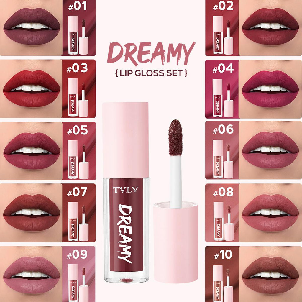 10pcs Lip Gloss Set, 10 Shades Lip Glaze Set, Waterproof, Long-Lasting, Delicate and Smooth Finish Lip Stick Set