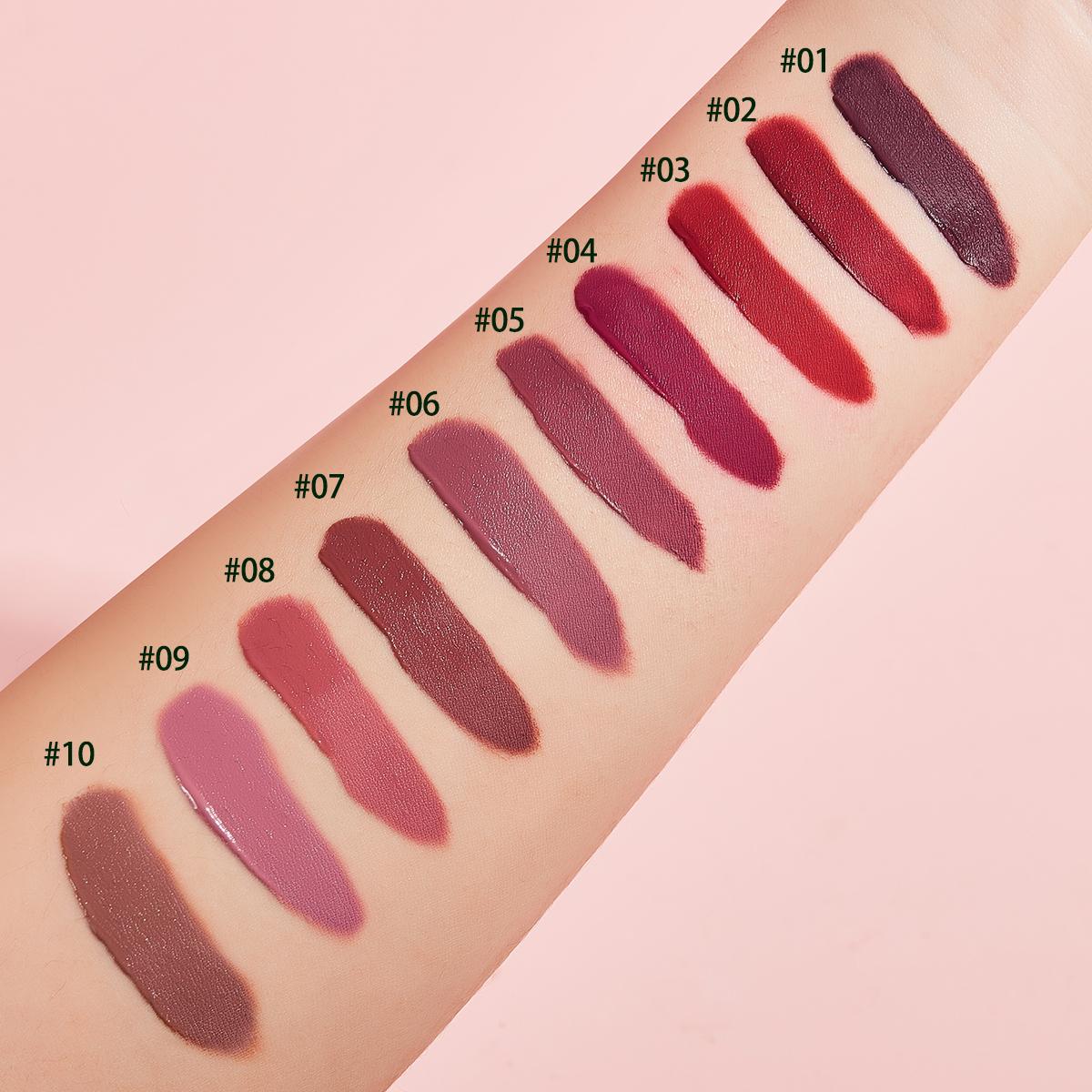 10pcs Lip Gloss Set, 10 Shades Lip Glaze Set, Waterproof, Long-Lasting, Delicate and Smooth Finish Lip Stick Set