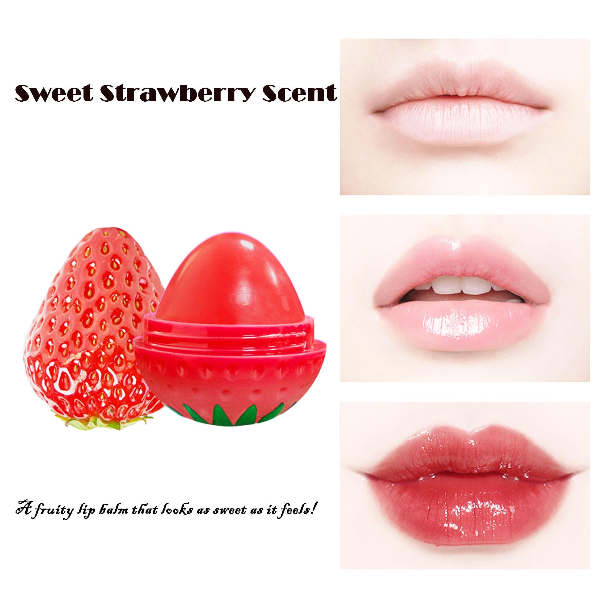 12g Lip Balm, Strawberry Lovely Shaped, Long-lasting Hydration & Travel-friendly Lip Balm