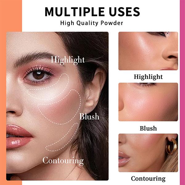 Facial Powder Blush, Long-lasting Face Matte Blush for Women, Natural-Looking Finish