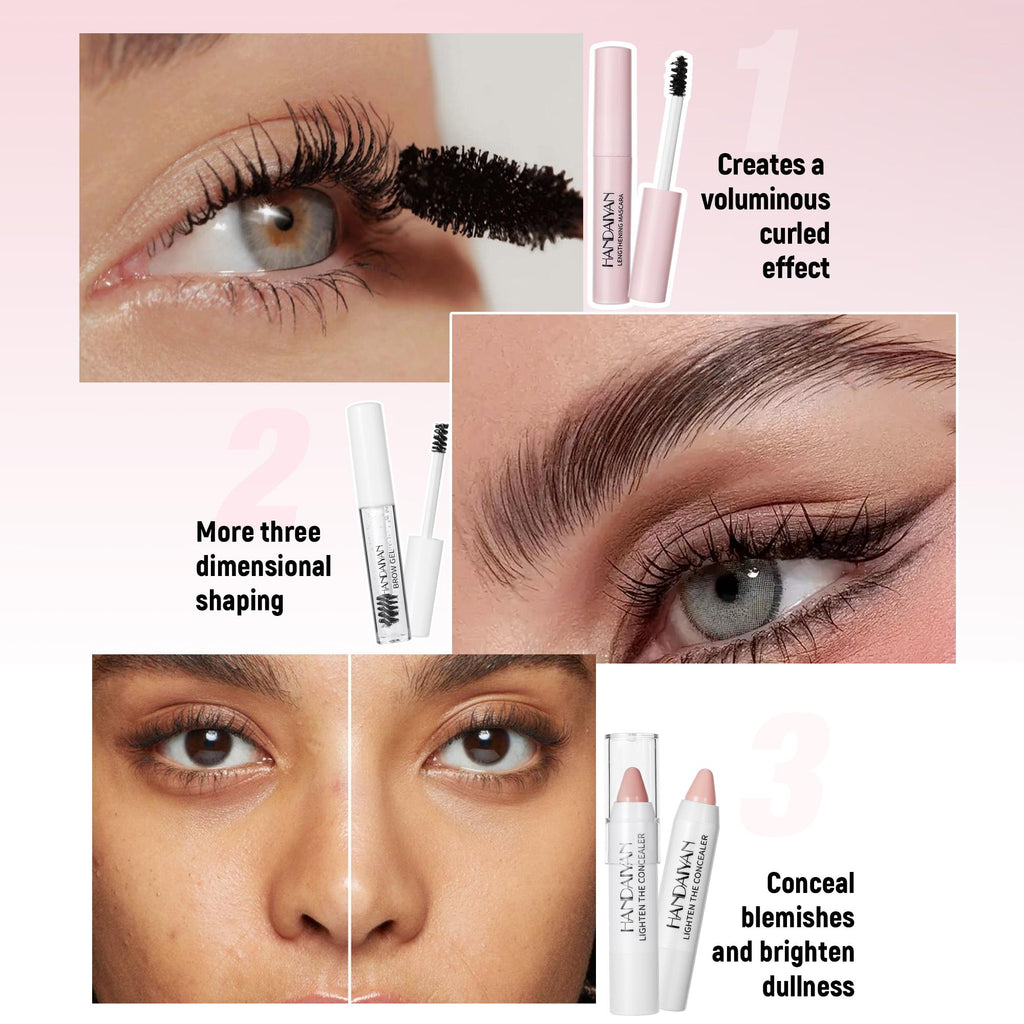 All in one Makeup Set, 11pcs Cosmetic Make Up Starter Kit with Eyeshadow Palette, Mascara, Lipstick,Eyeliner Pencil, Make up Full Kit for Teenager Girls, Make-up Set for Women, with 3PCS Brushes