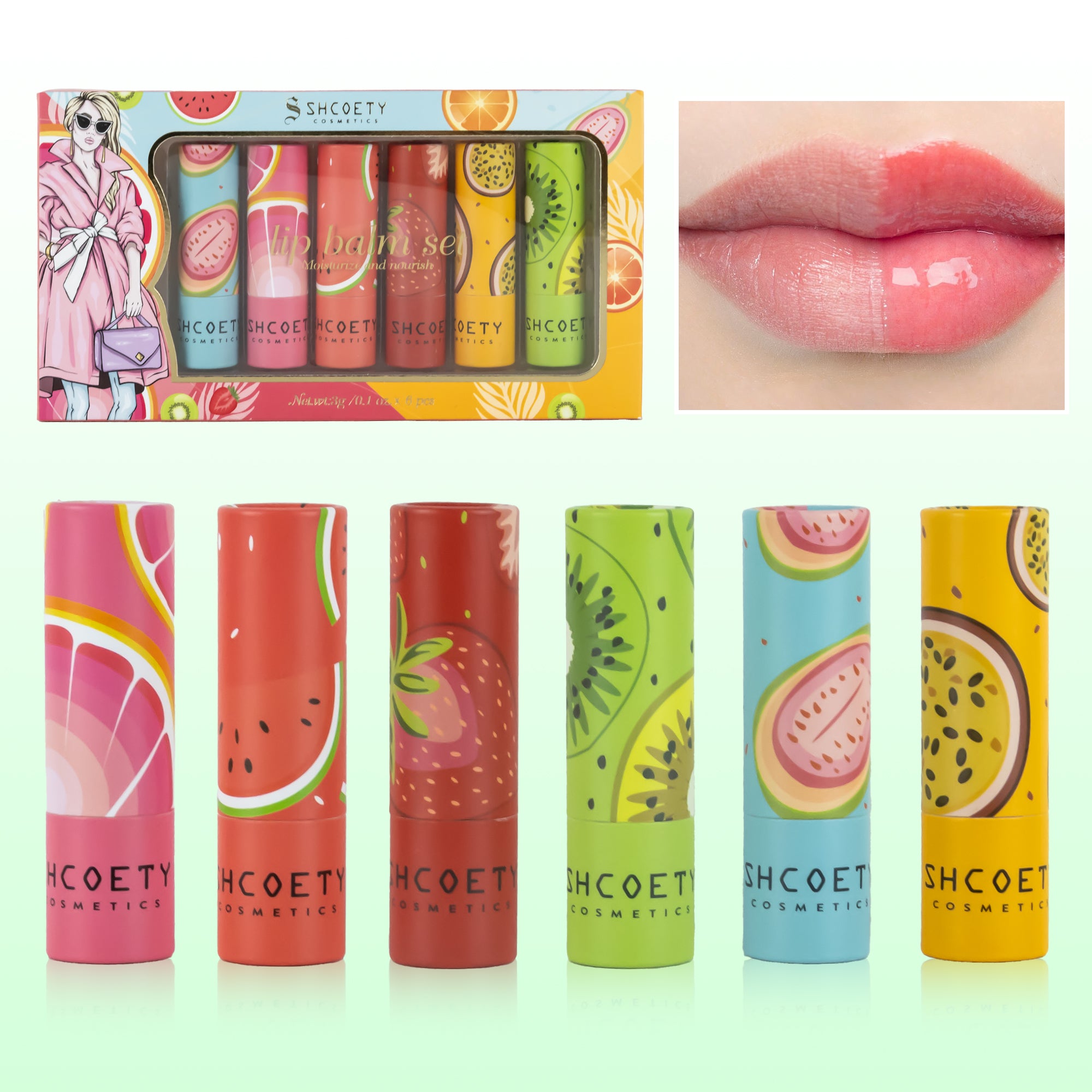 6 Pcs Hydrating Lip Balm Set, Lovely Scent, Long-Lasting Moisture, Soft and Smooth Lips, Rich Hydration for Women Daily Use