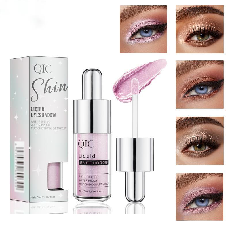 Liquid Glitter Eyeshadow, Long-lasting, Crease-proof Liquid Eyeshadow, Smudge-Proof, Metallic Shimmer Eye Makeup