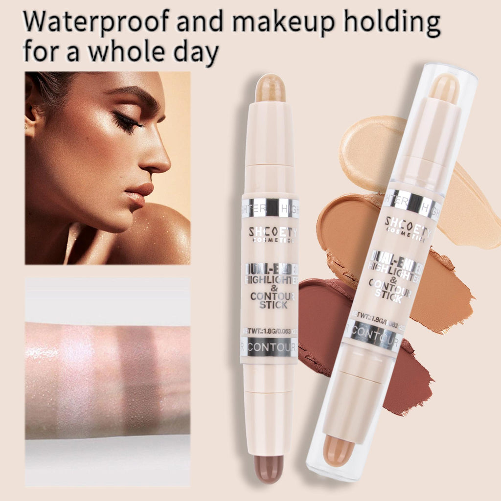 4pcs Double-Ended Contour & Highlight Stick, Long Lasting & Sculpt 3D Effects for Women
