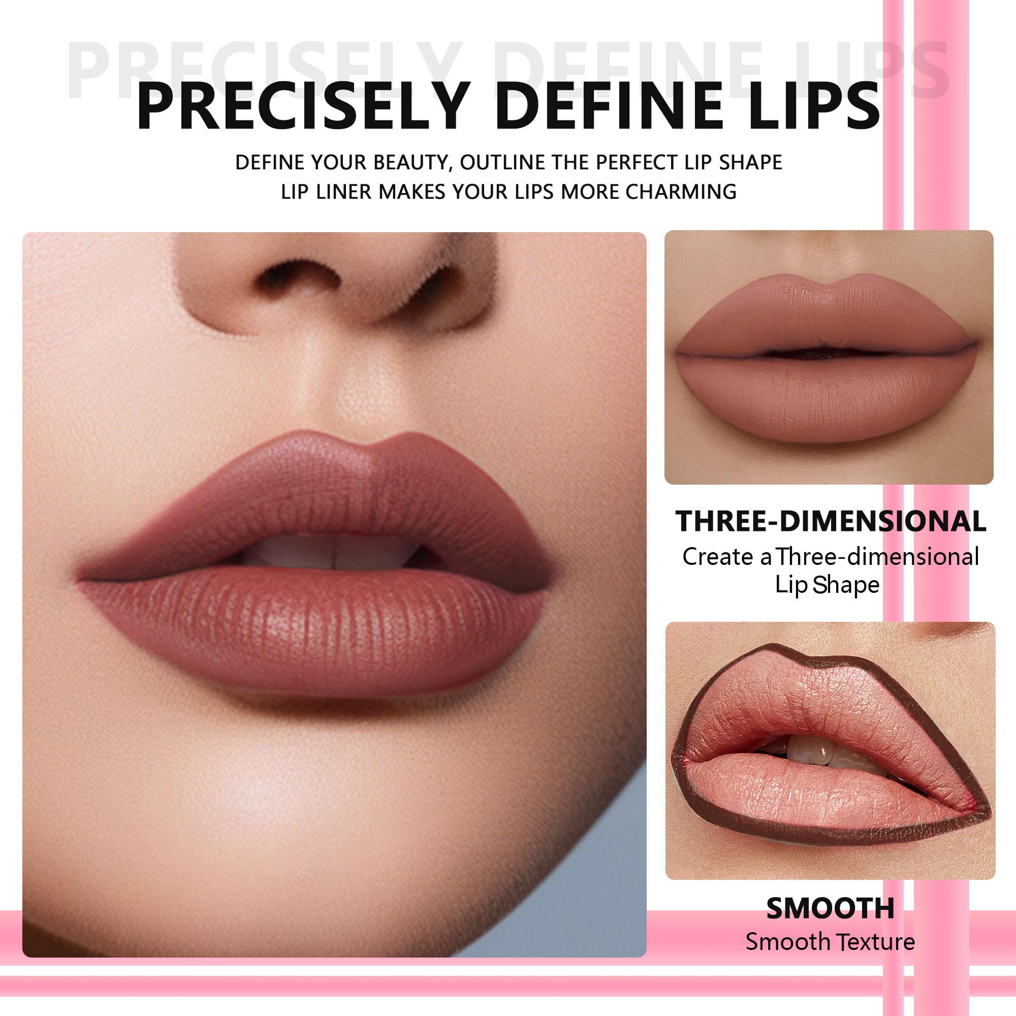 Lip Liner Set, 12pcs Moisturizing Matte Lip Liner Pencil, Non-fading Long Lasting, Easy Coloring Lip Liner Pen for All Occasions Lip Makeup, Lip Cosmetic for Women&Girls, Lip Stain, Makeup Tools
