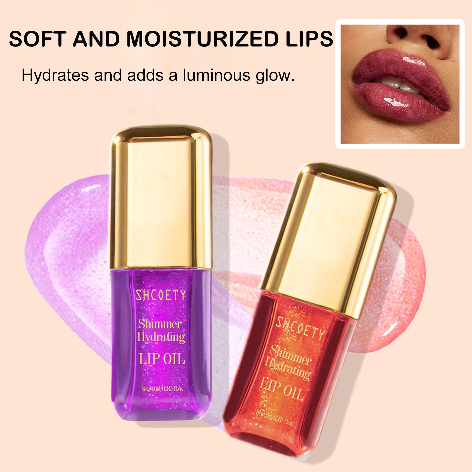 6pcs Hydrating Lip Oil Set - Long-Lasting Moisture & Nourishing Shine ¨C 6ml ¡Á 6