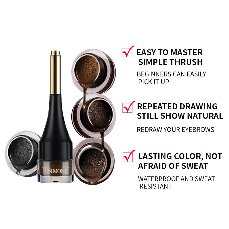 Air Cushion Eyebrow Gel with Brush, Eyebrow Color Eyebrow Gel Tinted Eyebrow Gel Waterproof Long Lasting Quick Dry Air Cushion Eyebrow Tint