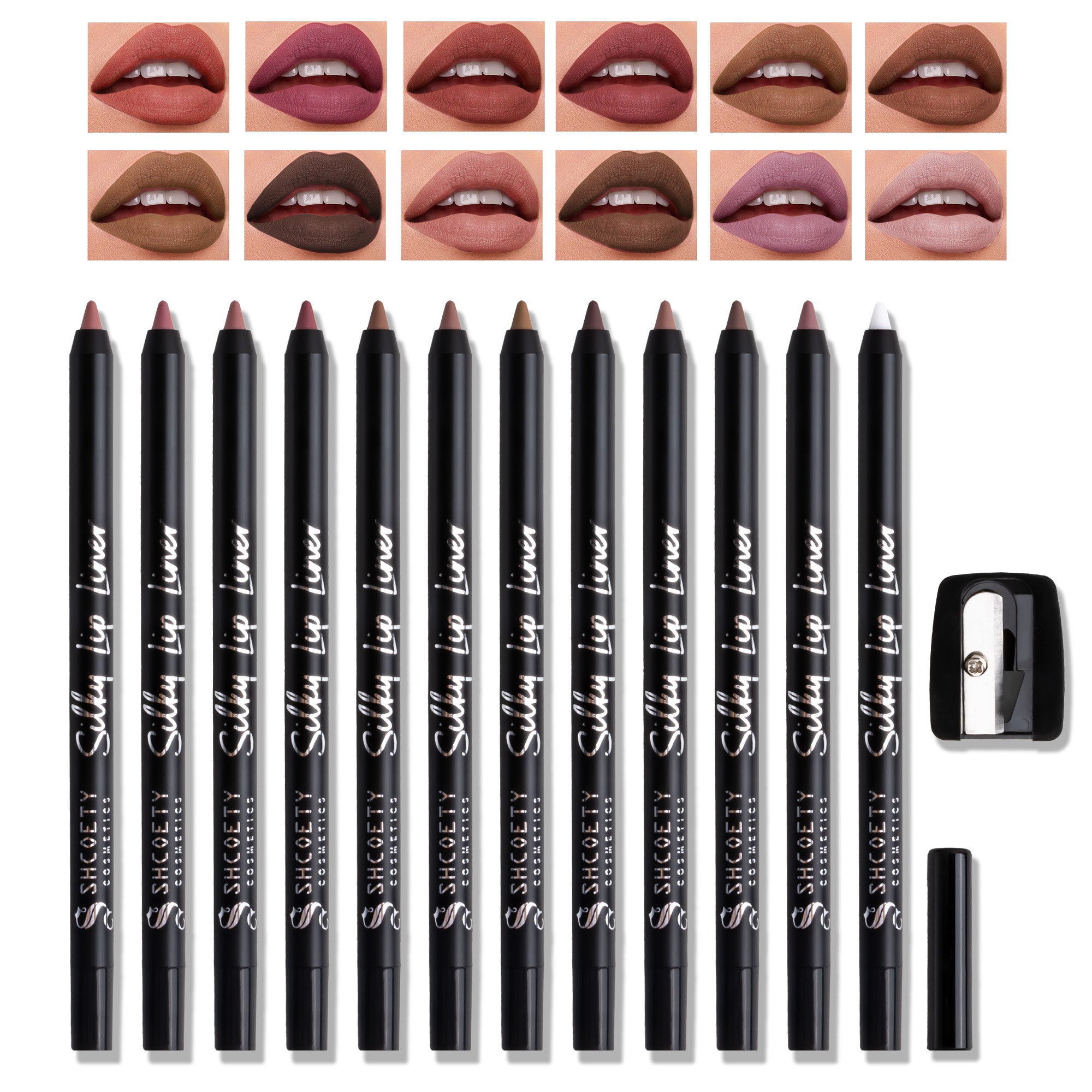 Lip Liner Pencil Set, 12 Colors Long-lasting & Smudgeproof Lip Liner for Women