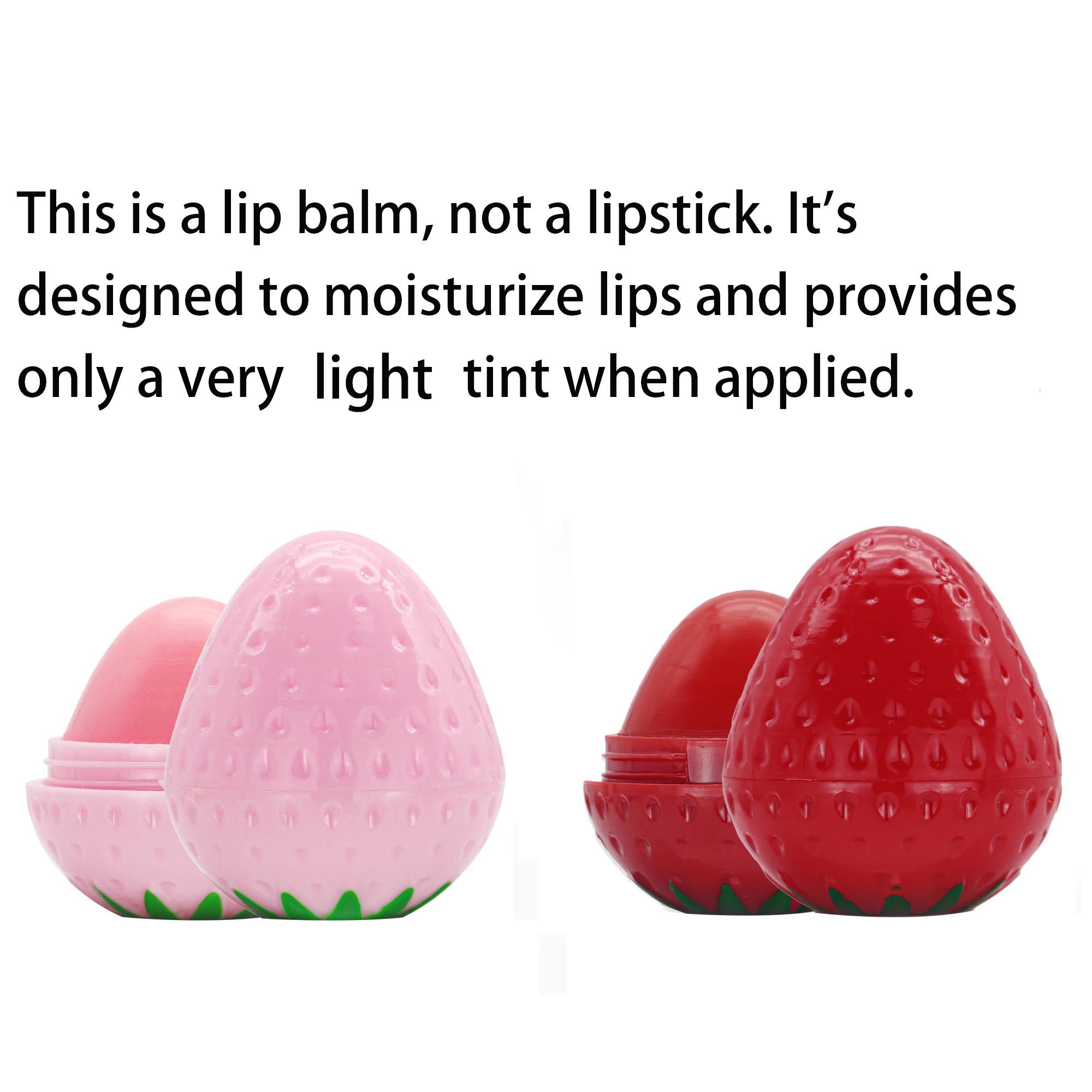 12g Lip Balm, Strawberry Lovely Shaped, Long-lasting Hydration & Travel-friendly Lip Balm