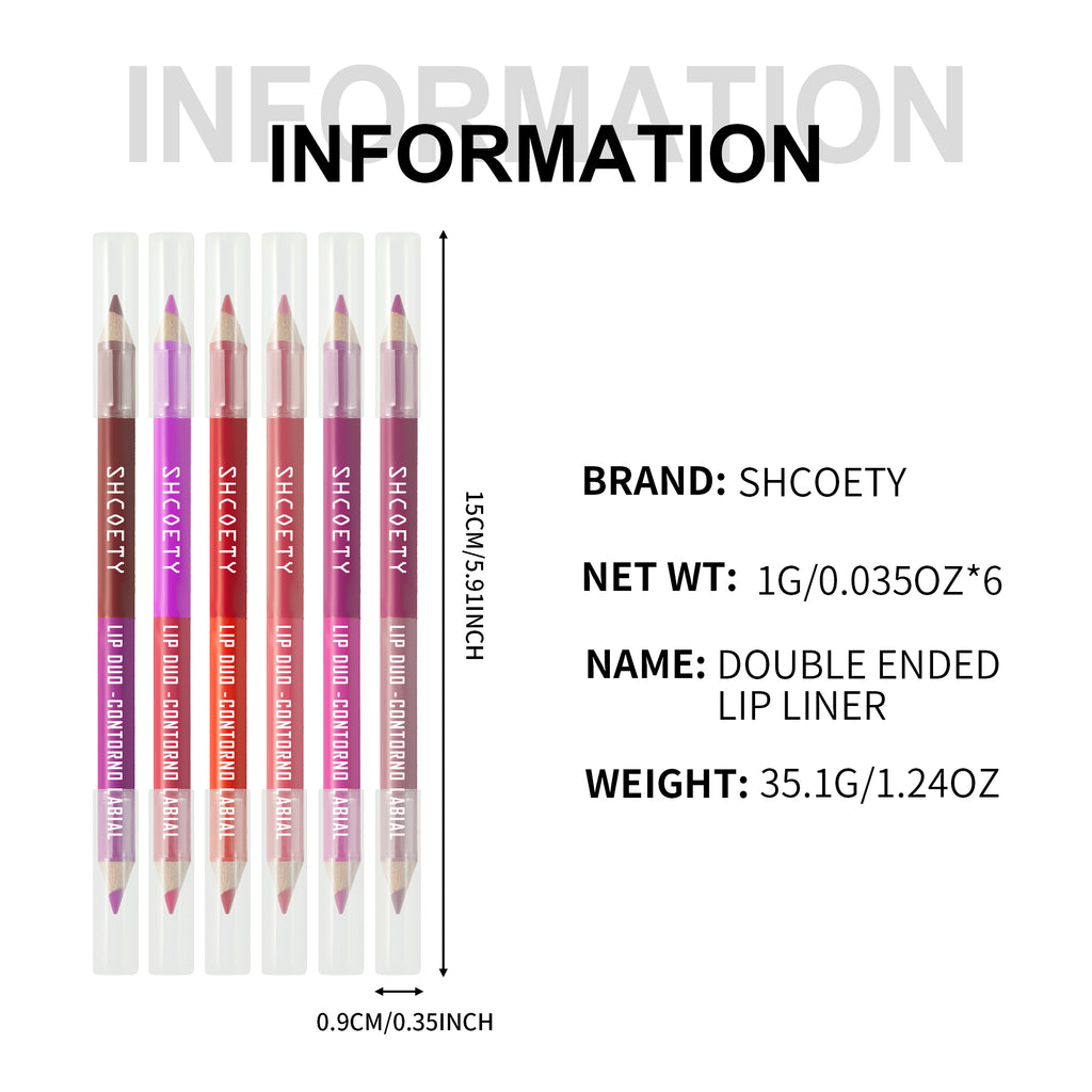 Lip Liner Pencil Set, 12 Colors Long-lasting & Smudgeproof Lip Liner for Women