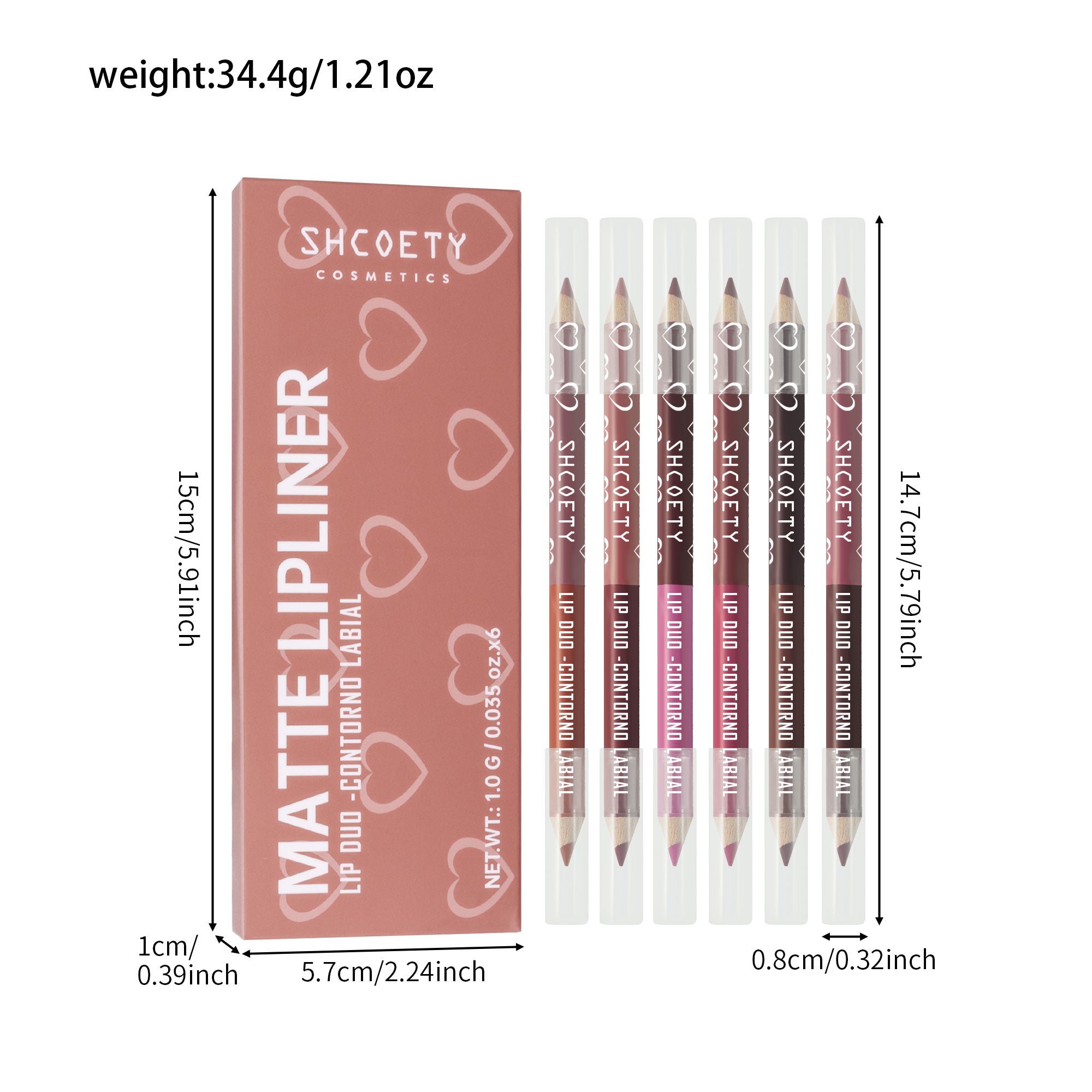 Lip Liner Pencil Set, 12 Colors Long-lasting & Smudgeproof Lip Liner for Women