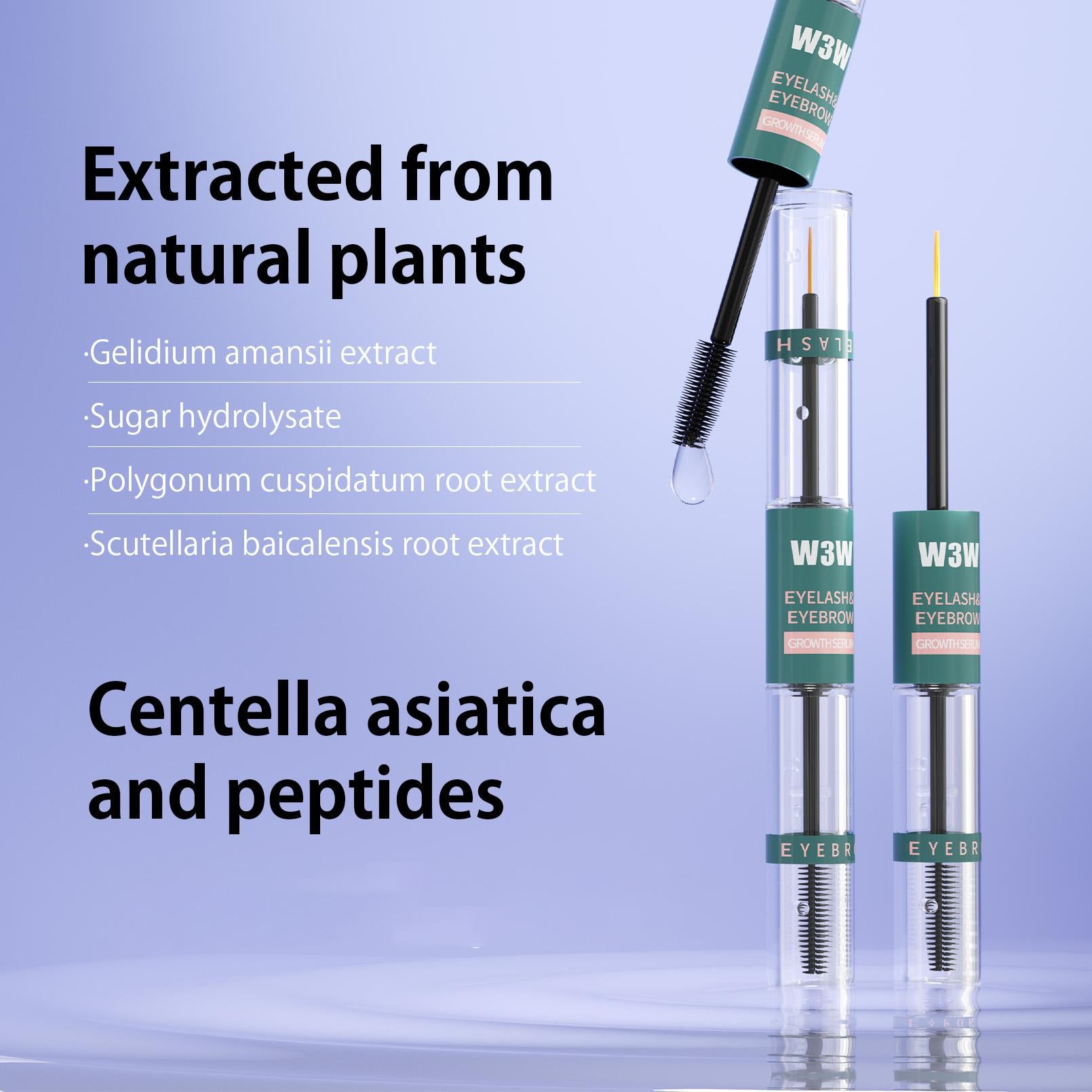 Eyelash & Brow Serum, Double-Ended Lash & Brow Care Formula, Gentle Nourishing Serum
