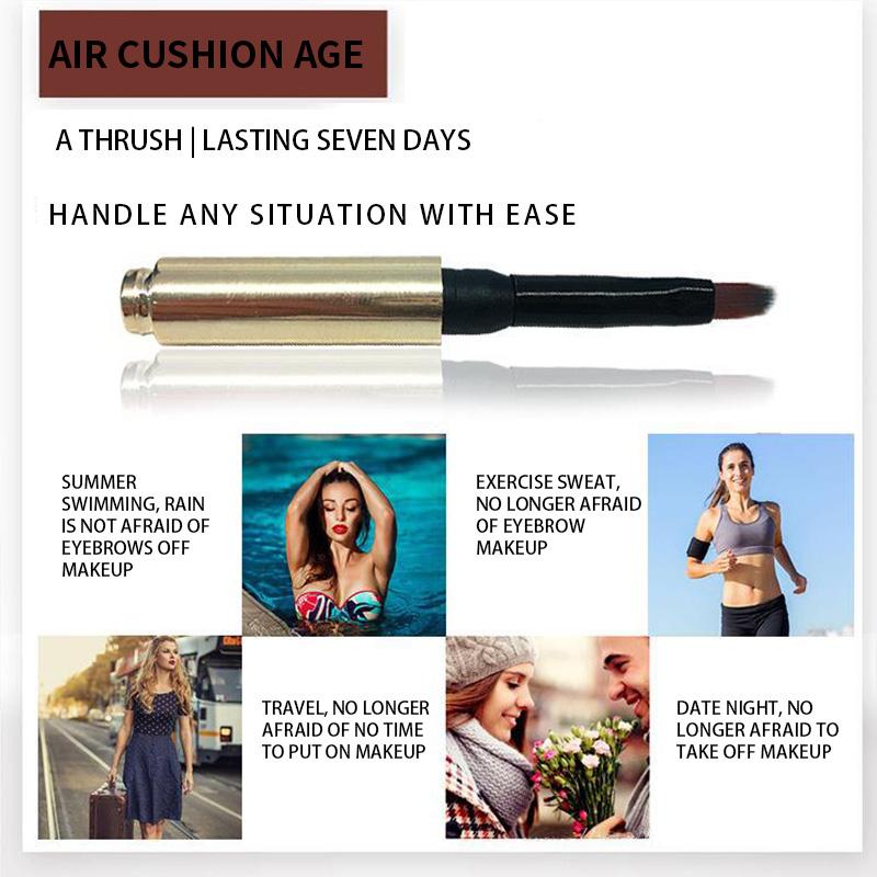 Air Cushion Eyebrow Gel with Brush, Eyebrow Color Eyebrow Gel Tinted Eyebrow Gel Waterproof Long Lasting Quick Dry Air Cushion Eyebrow Tint