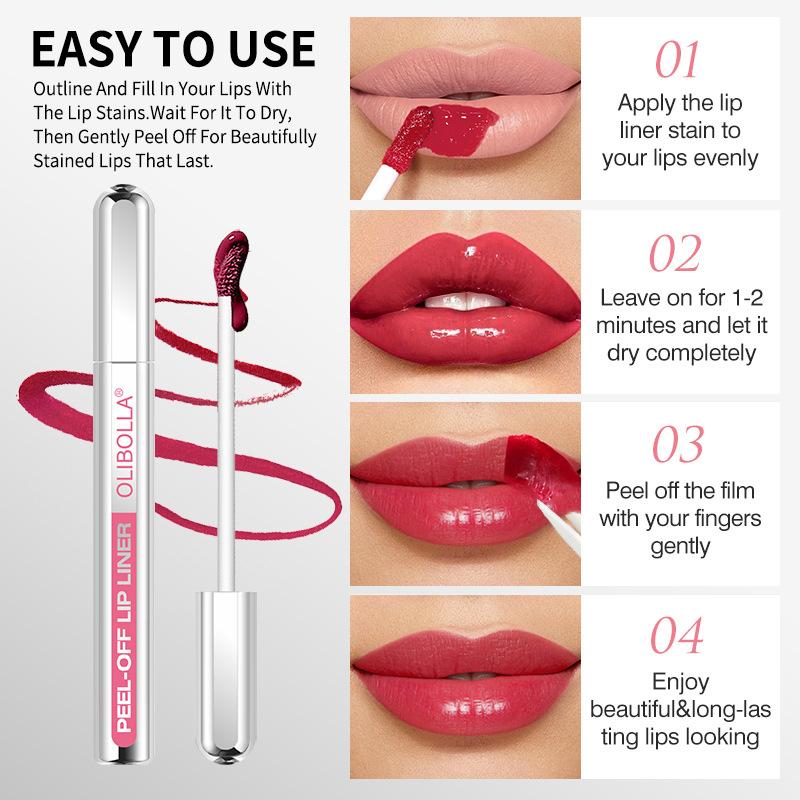 3.5ml Peel-Off Lip Liner Stain(Includes Free Tweezers), Long-Lasting, Easy Peel-Off, Smudge-proof LipLiner Tattoo for Women