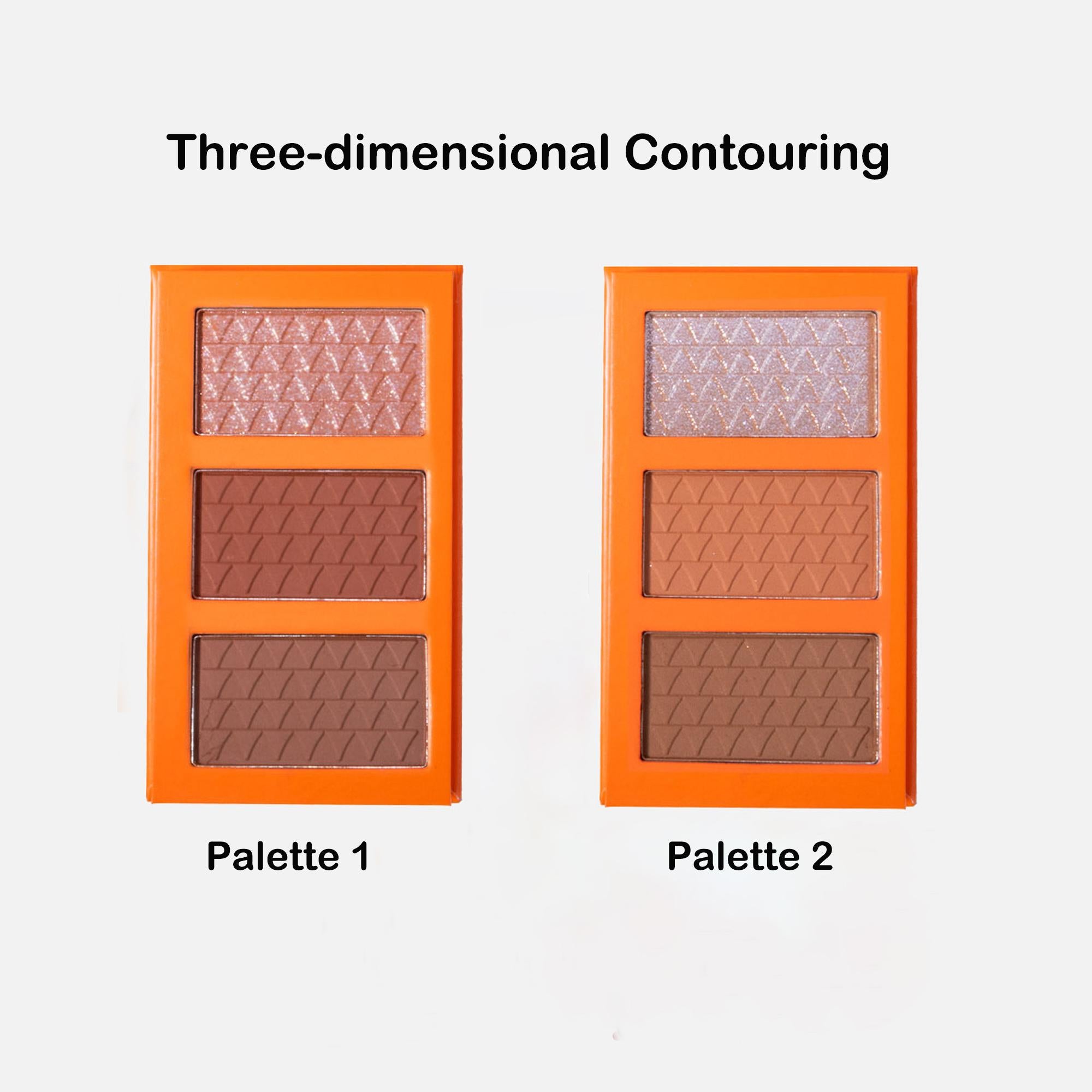 3 Colors Contour Powder Palette, Long-lasting & Create Natural 3D Effect for Women