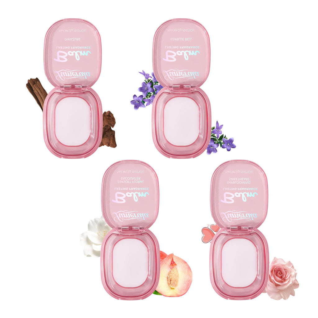 4 x Fresh-Scented Solid Body Fragrance Balm Set, Portable & Travel-Friendly Body Fragrance Balm for All Skin