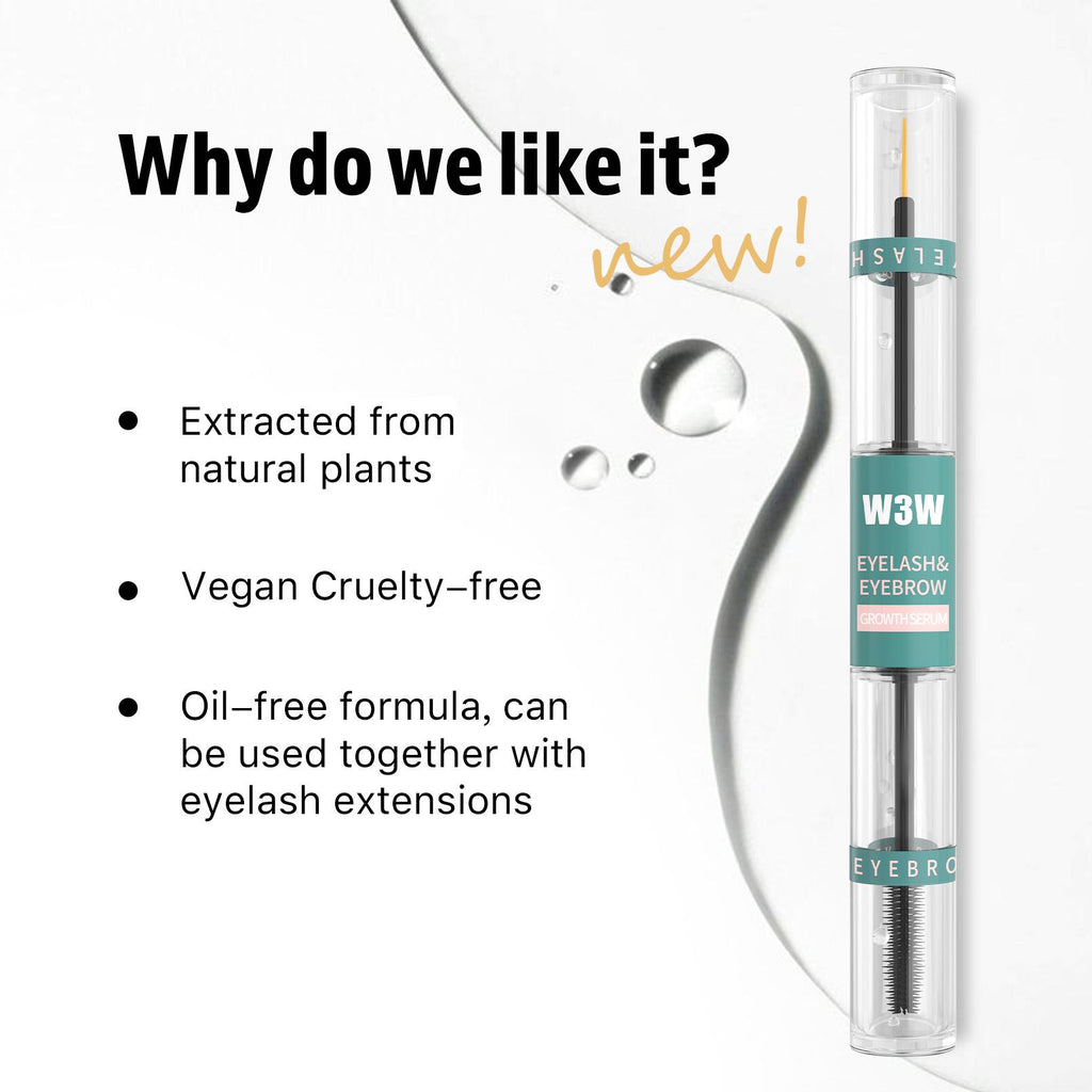 Eyelash & Brow Serum, Double-Ended Lash & Brow Care Formula, Gentle Nourishing Serum