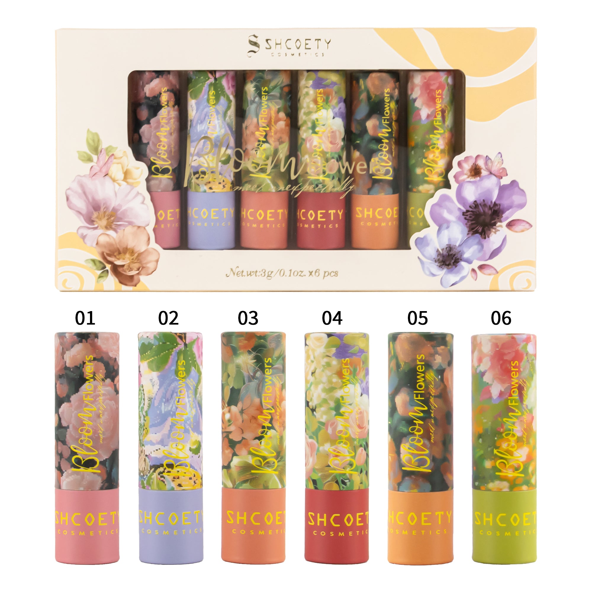 6 Pcs Hydrating Lip Balm Set, Lovely Scent, Long-Lasting Moisture, Soft and Smooth Lips, Rich Hydration for Women Daily Use