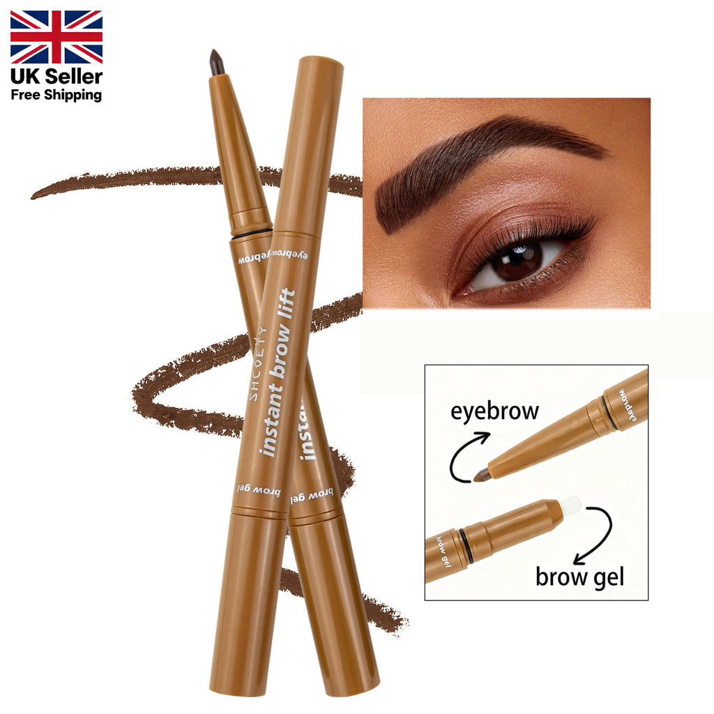 2-in-1 Eyebrow Pen & Brow Freeze Gel, Sketch, Define & Set, Smudge-Proof, Long-Lasting Definition, Eyebrow Crayon Pomade + Clear Eyebrow Wax Pencil, Brow Lift for a Natural Look