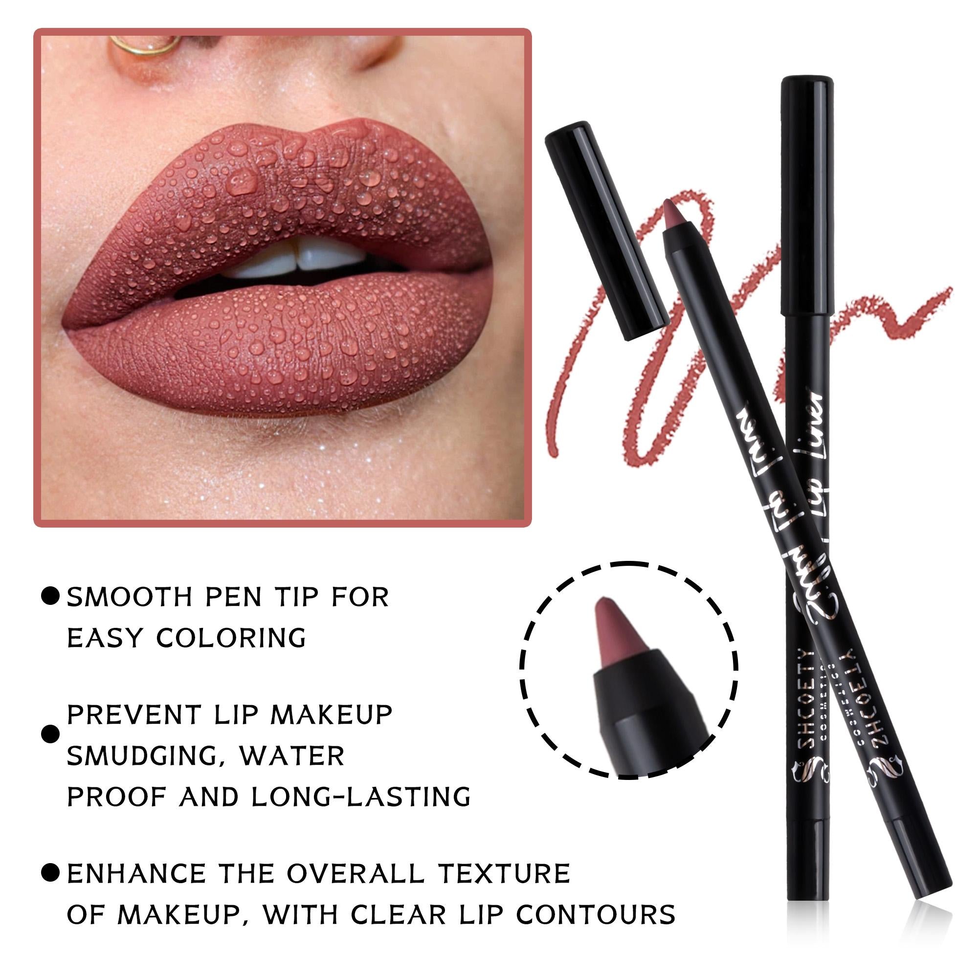 Multi Stick Lip Liner, 12pcs/Set Long Lasting Lip Liner Set, Includes Sharpener, Waterproof Silky Lip Liner Pencil for Women