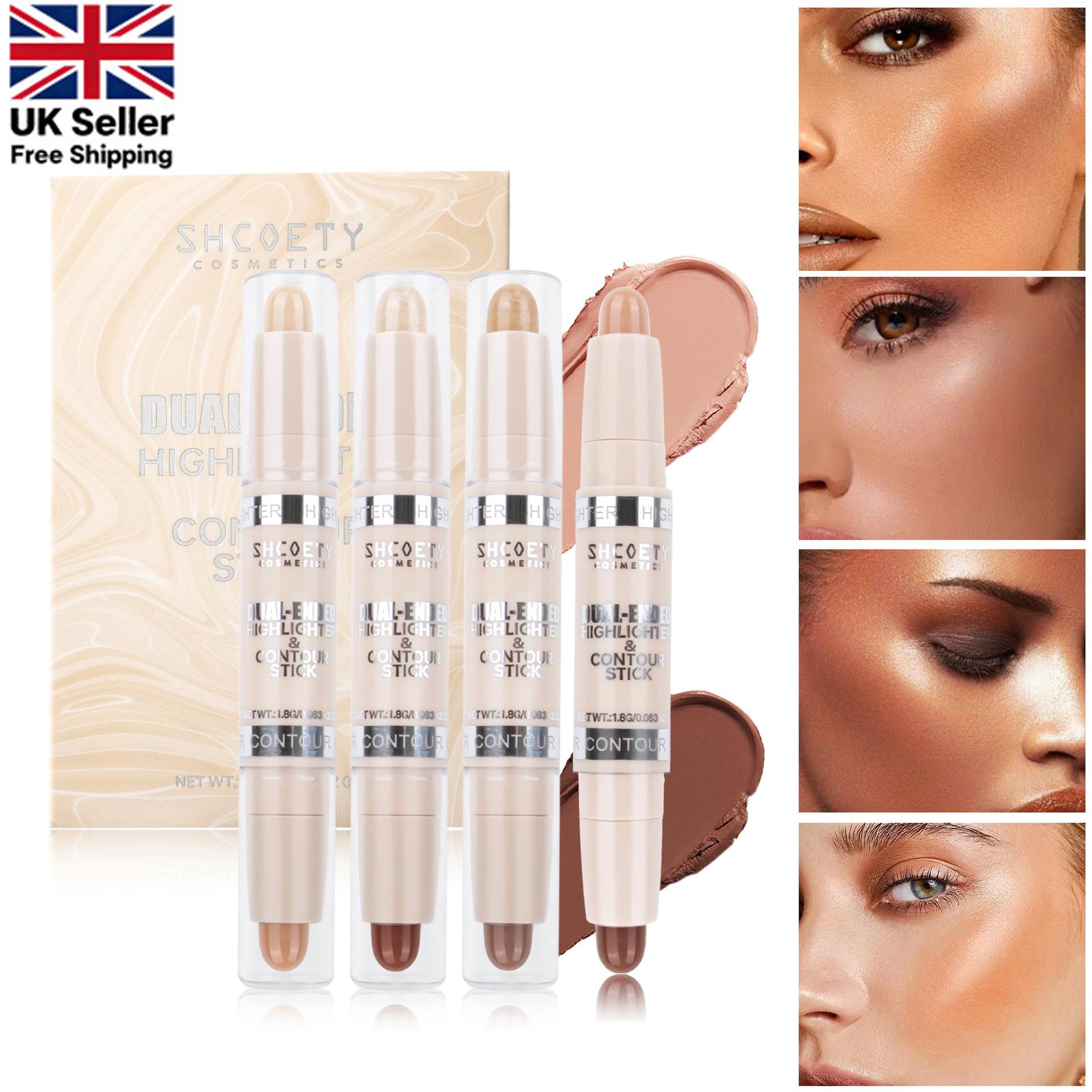 4pcs Double-Ended Contour & Highlight Stick, Long Lasting & Sculpt 3D Effects for Women