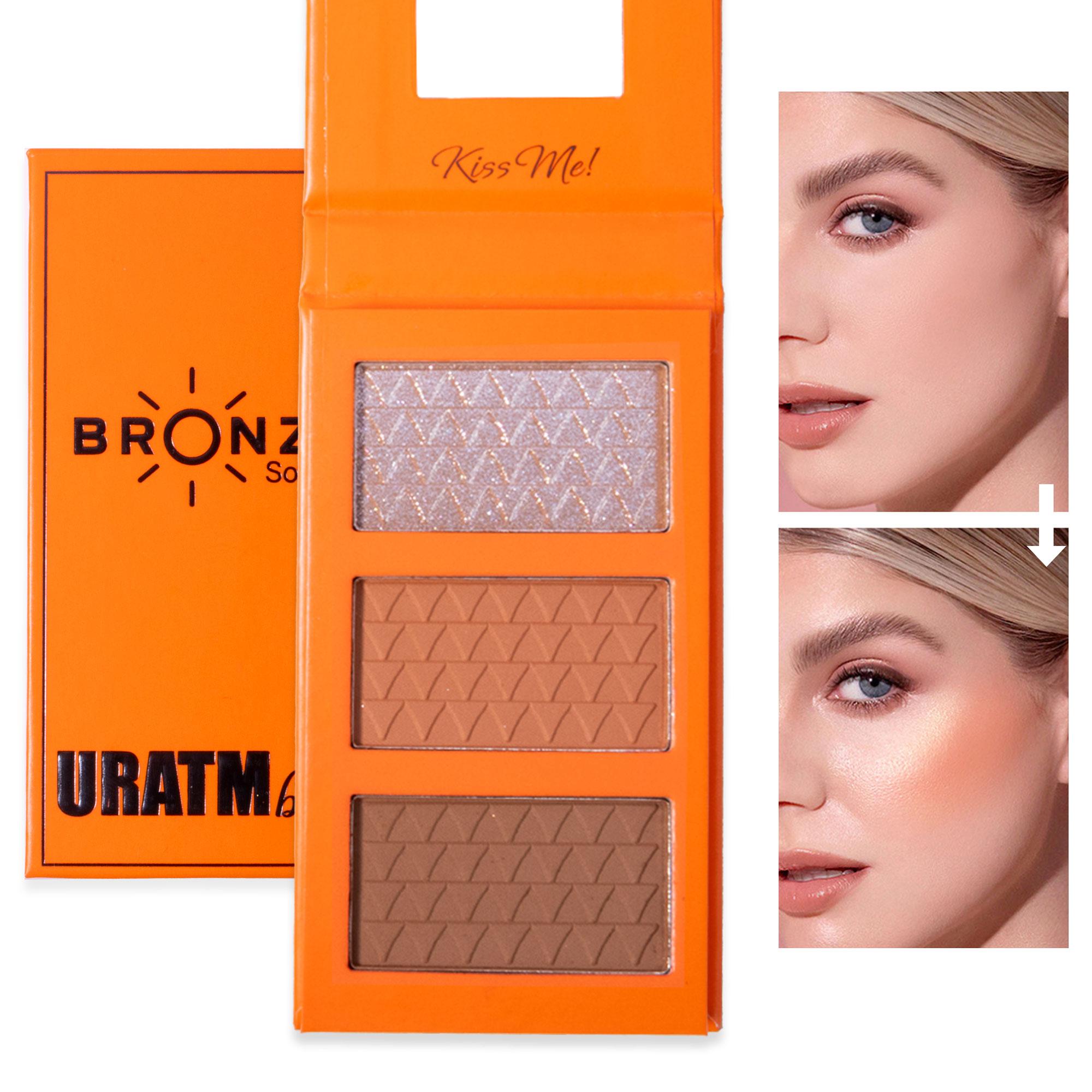3 Colors Contour Powder Palette, Long-lasting & Create Natural 3D Effect for Women