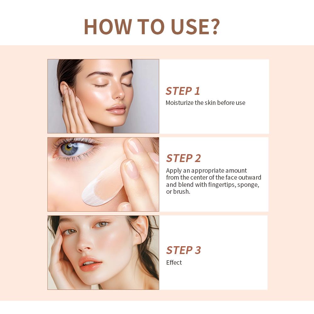 Color Changing Foundation, Perfect Concealer & Sun Protection & Moisturizing & Even Skin Toning, 4 In 1 Moisturizing Full Coverage Liquid Foundation
