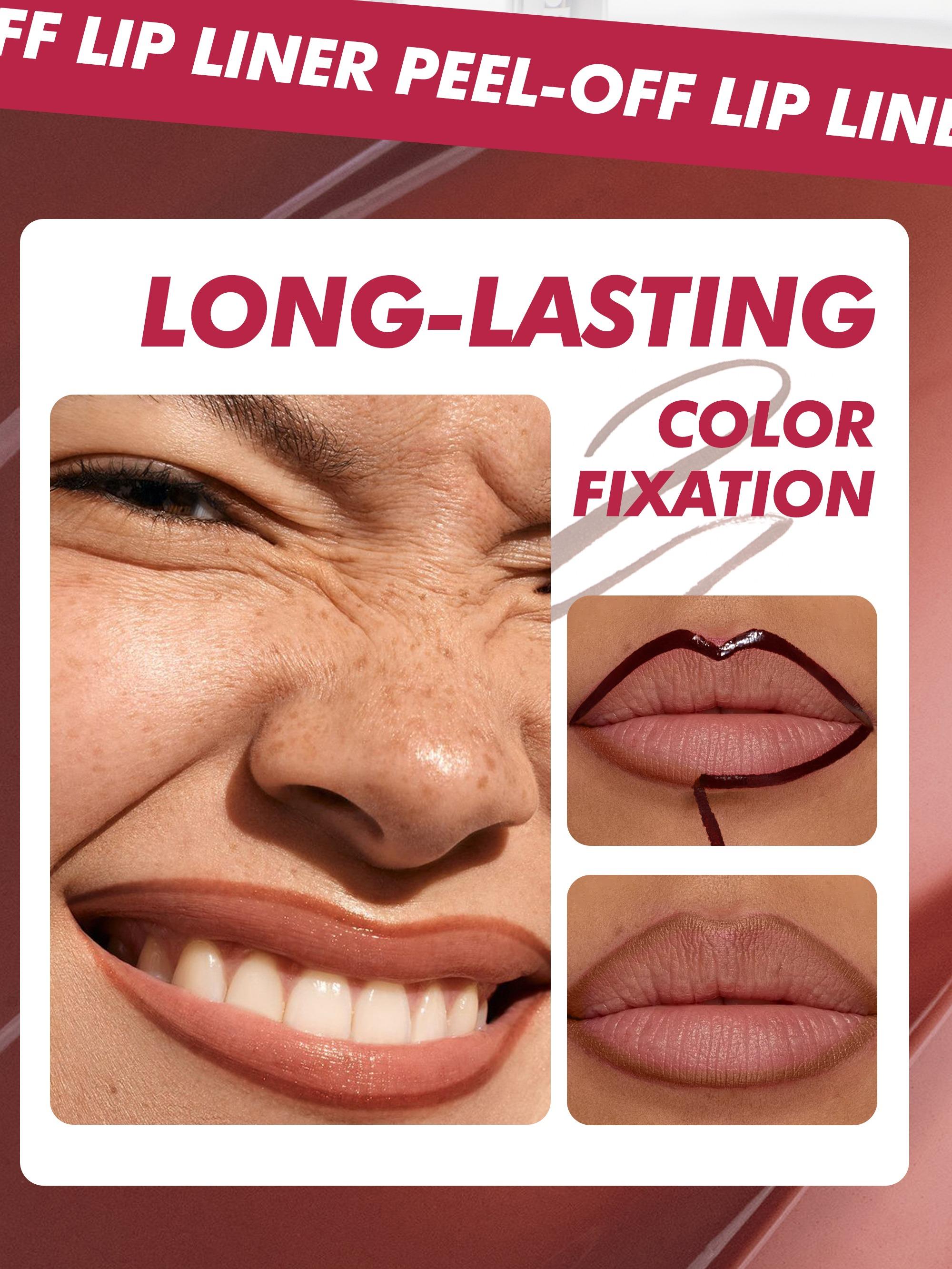 3.5ml Peel-Off Lip Liner Tattoo (Includes Tweezers), Long-lasting & Non-fading Peel Off Lip Stain for Women