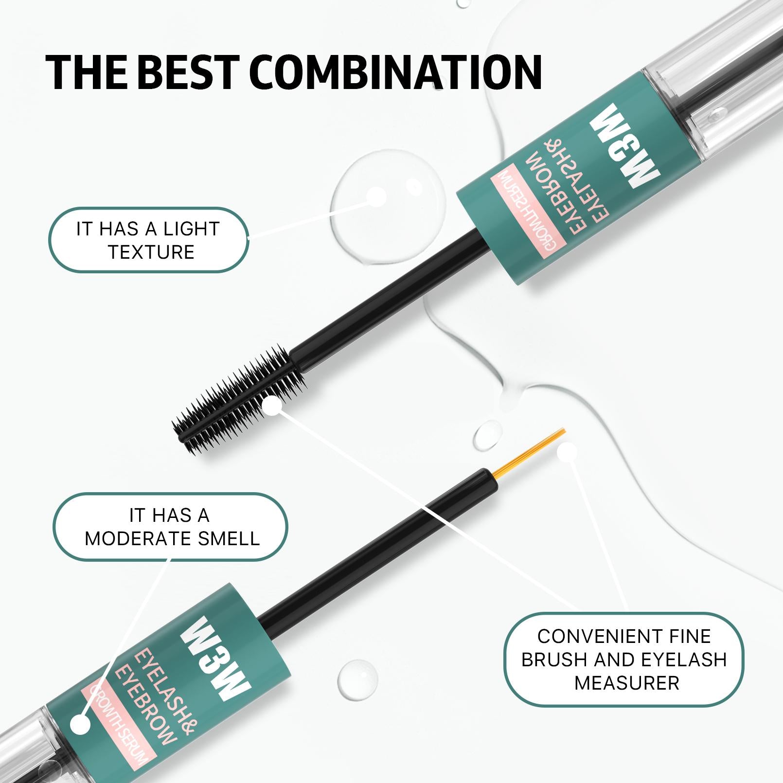Eyelash & Brow Serum, Double-Ended Lash & Brow Care Formula, Gentle Nourishing Serum