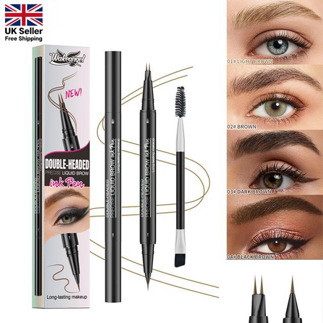 Double-Ended Eyebrow Pencil with Fork Tip & Brush ¨C Precise Liquid Brow Shaping, Easy Application for Beginners, Complete Eyebrow Grooming Kit