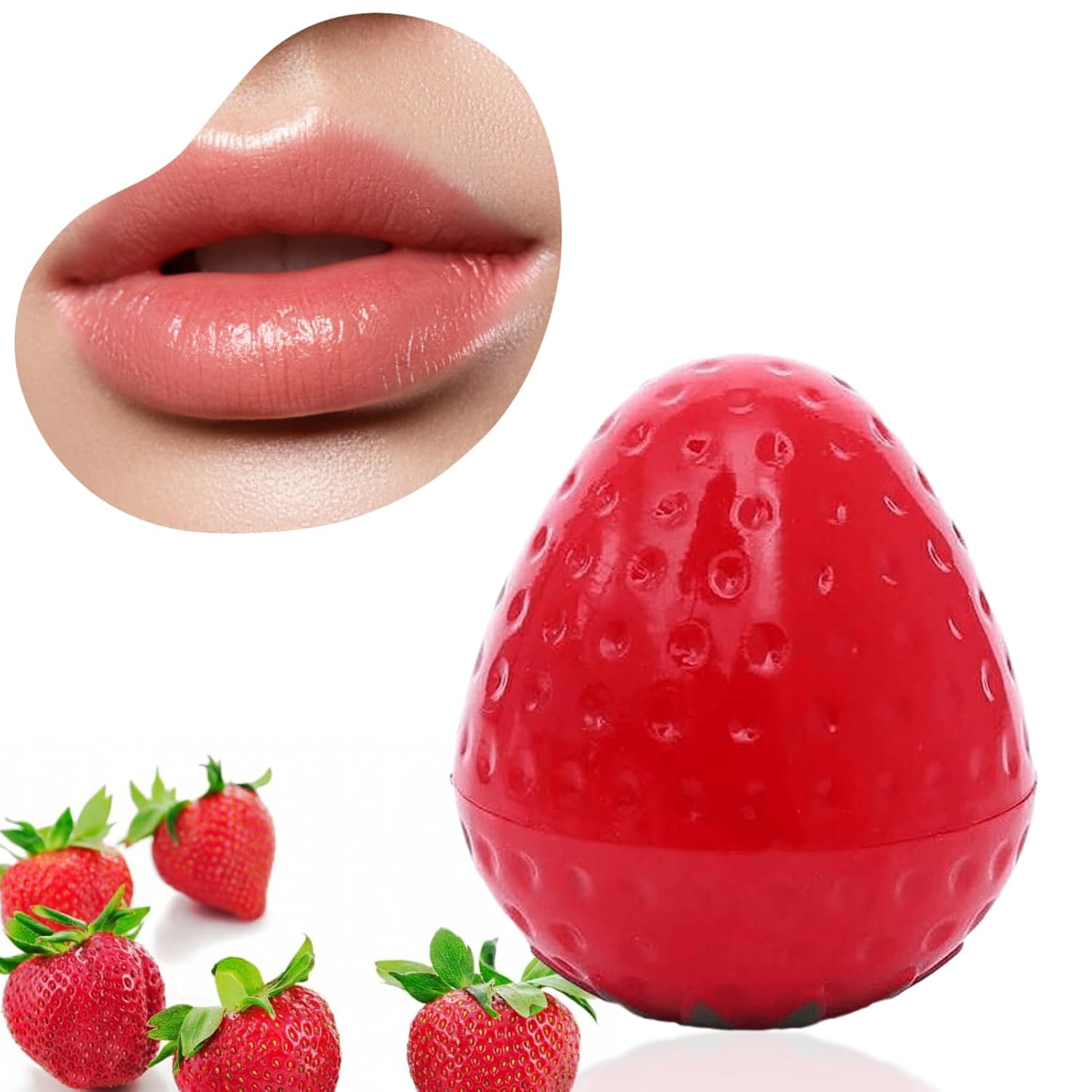 12g Lip Balm, Strawberry Lovely Shaped, Long-lasting Hydration & Travel-friendly Lip Balm