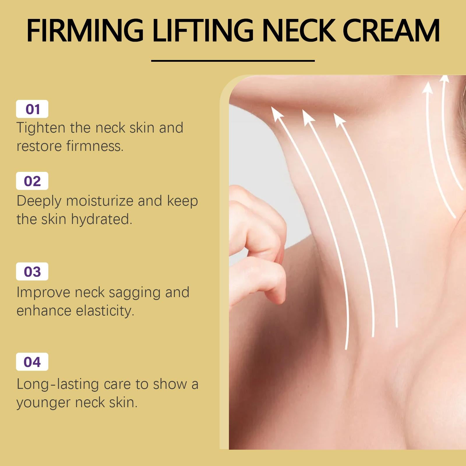 Neck Cream-Firming and Lifting Neck Cream, Double Roller Massage, Deep Moisturizing for Neck, Firming the Neck for Women