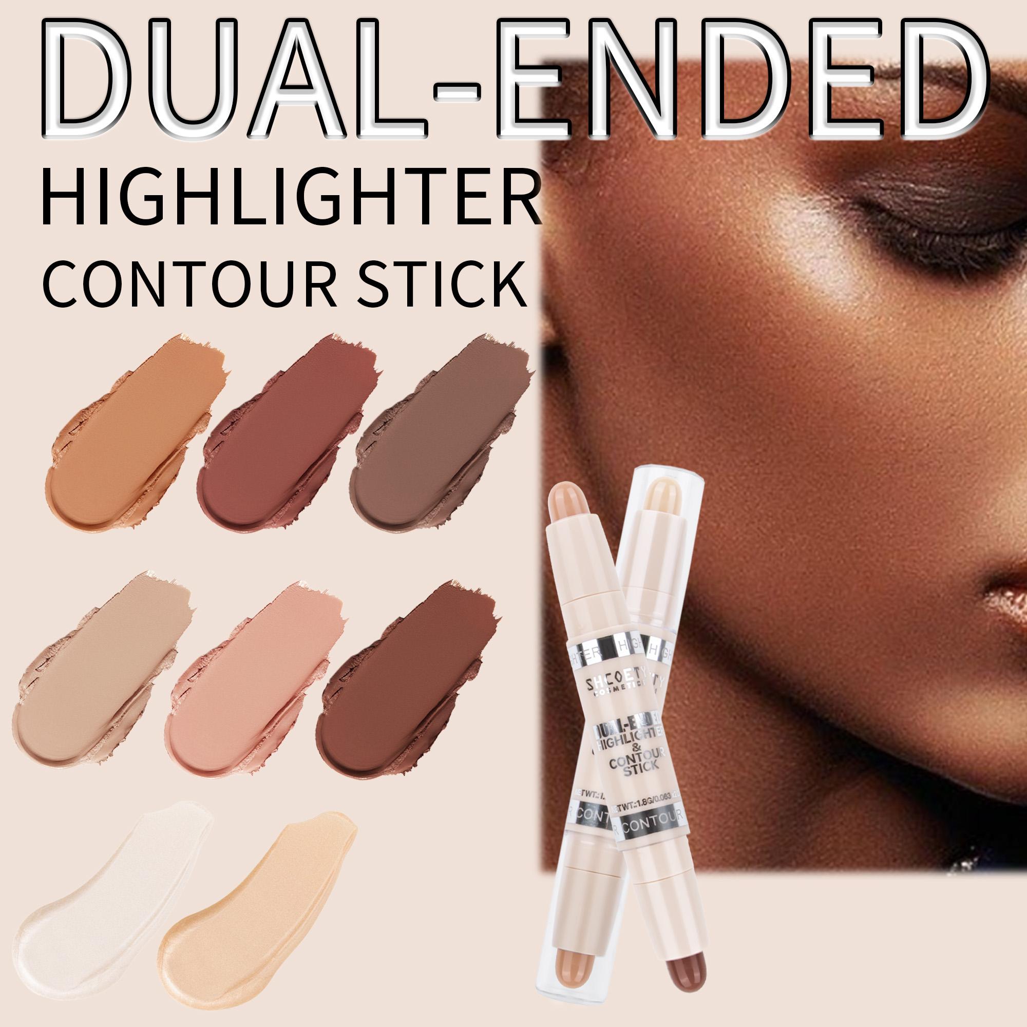 4pcs Double-Ended Contour & Highlight Stick, Long Lasting & Sculpt 3D Effects for Women