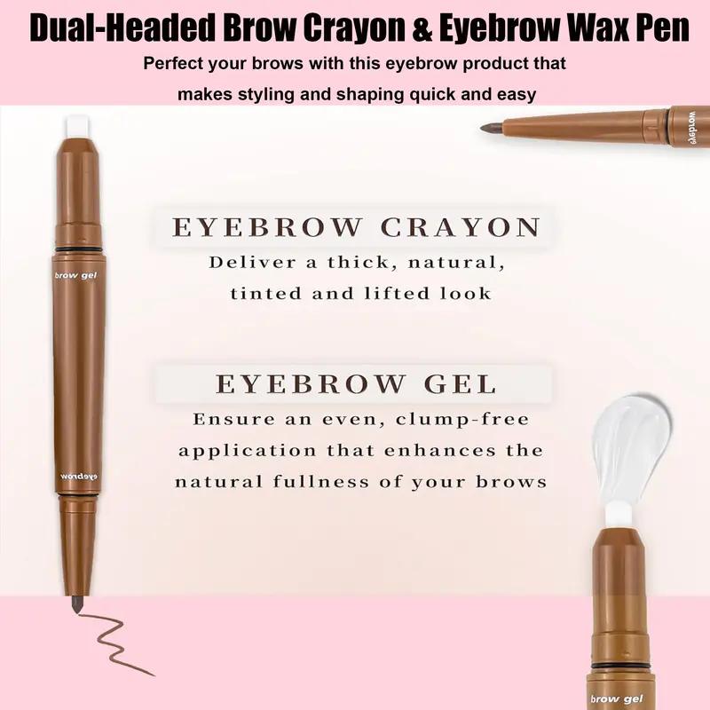 2-in-1 Eyebrow Pen & Brow Freeze Gel, Sketch, Define & Set, Smudge-Proof, Long-Lasting Definition, Eyebrow Crayon Pomade + Clear Eyebrow Wax Pencil, Brow Lift for a Natural Look