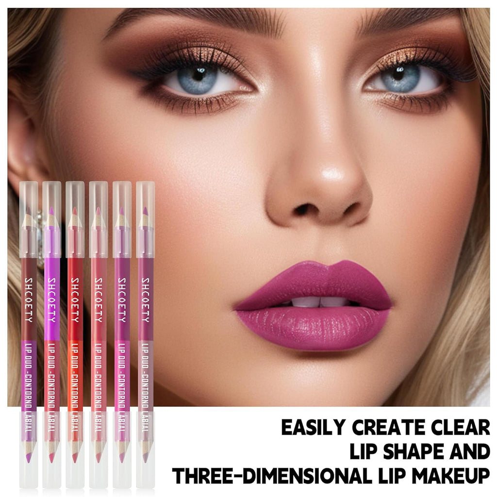 Lip Liner Pencil Set, 12 Colors Long-lasting & Smudgeproof Lip Liner for Women