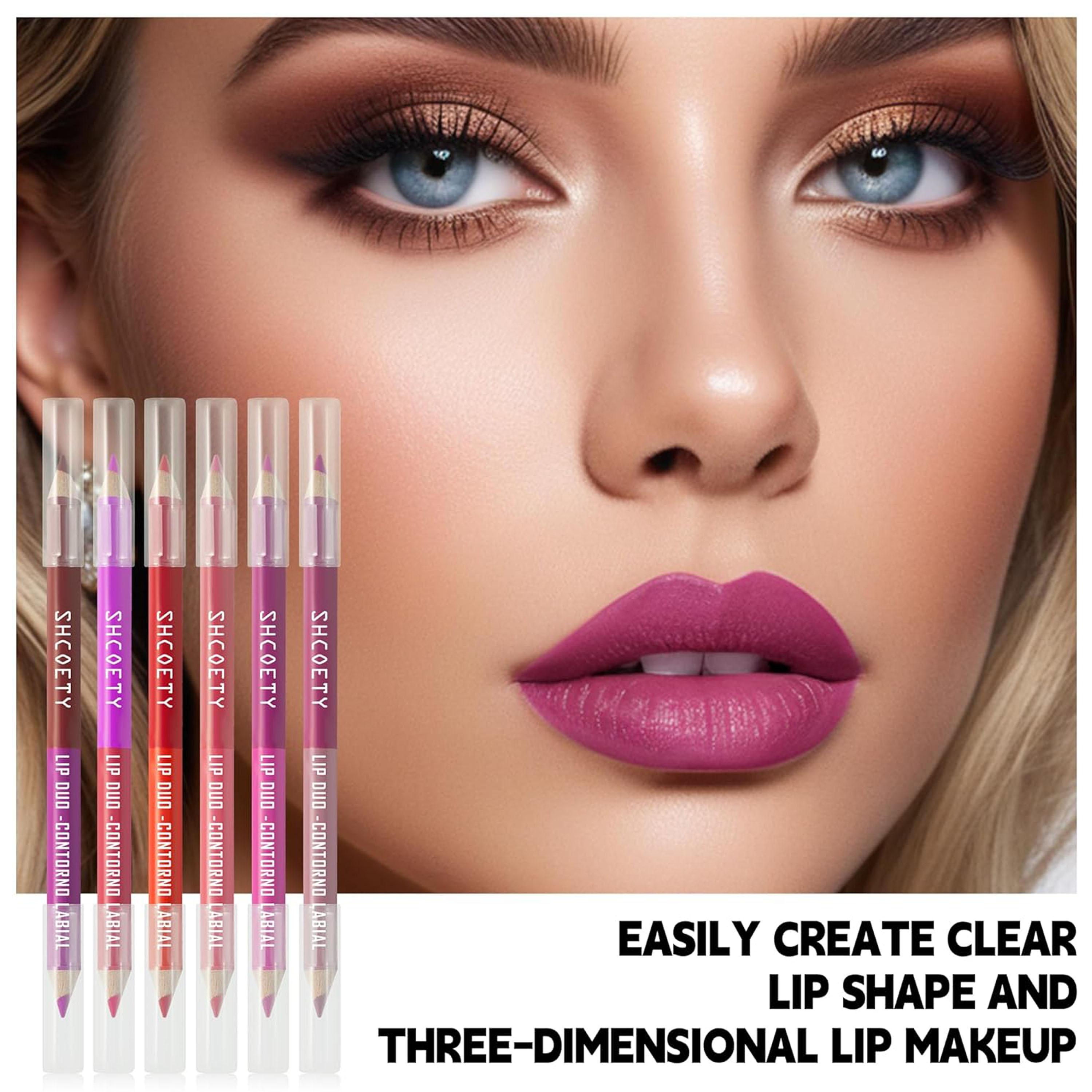 Lip Liner Pencil Set, 12 Colors Long-lasting & Smudgeproof Lip Liner for Women
