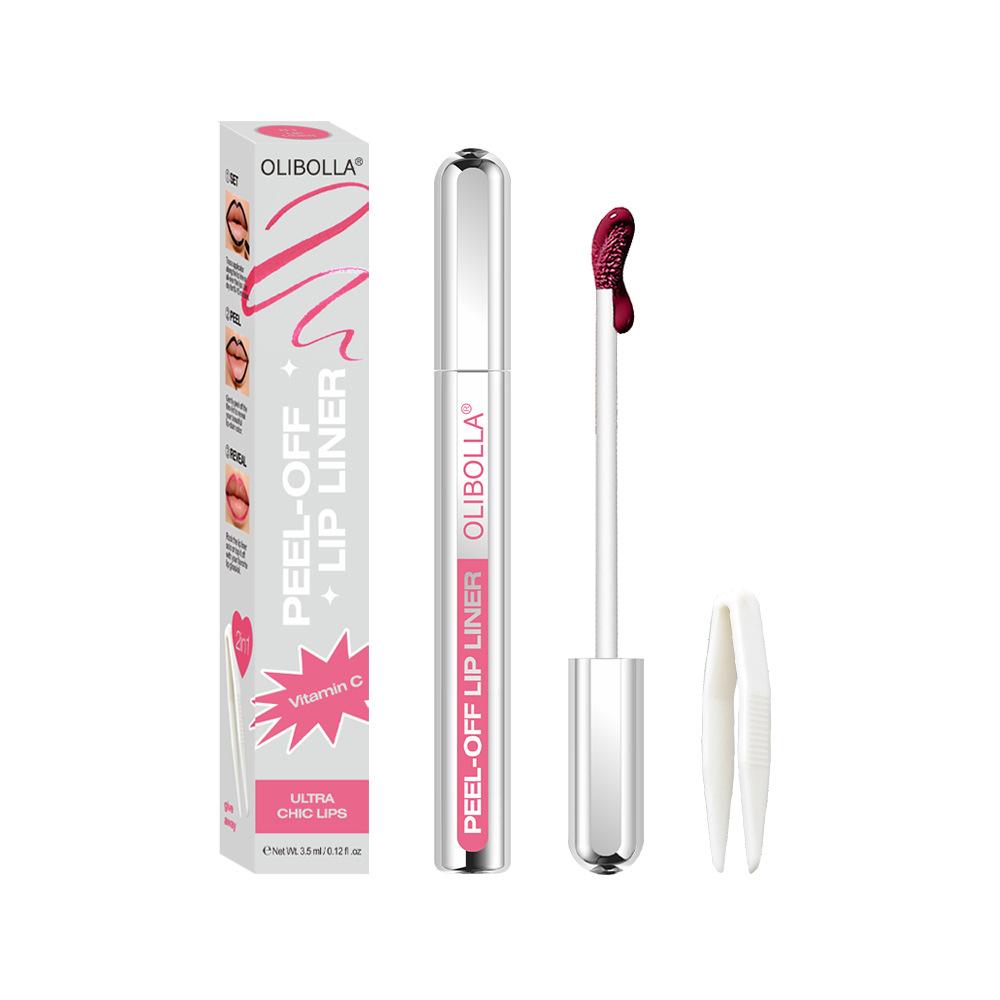 3.5ml Peel-Off Lip Liner Stain(Includes Free Tweezers), Long-Lasting, Easy Peel-Off, Smudge-proof LipLiner Tattoo for Women