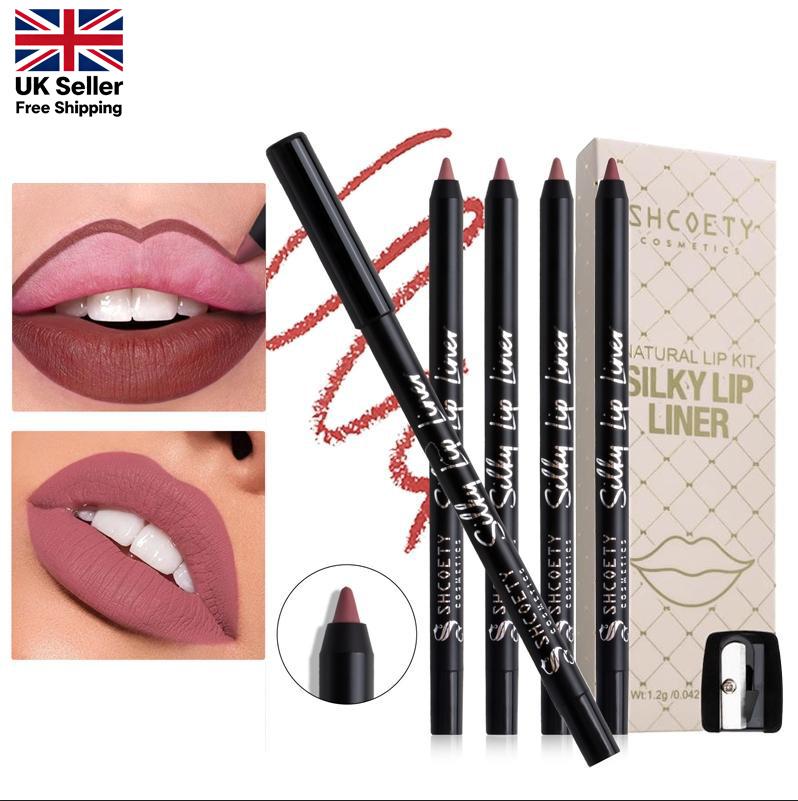 Multi Stick Lip Liner, 12pcs/Set Long Lasting Lip Liner Set, Includes Sharpener, Waterproof Silky Lip Liner Pencil for Women