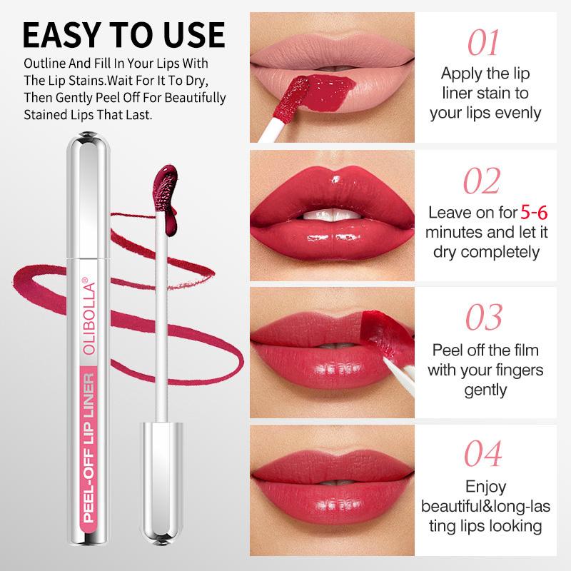 LIP LINER STAIN-Peel-Off Lip Liner Stain, Long-Lasting,  Non-Fading Lip Liner Tattoo for Women
