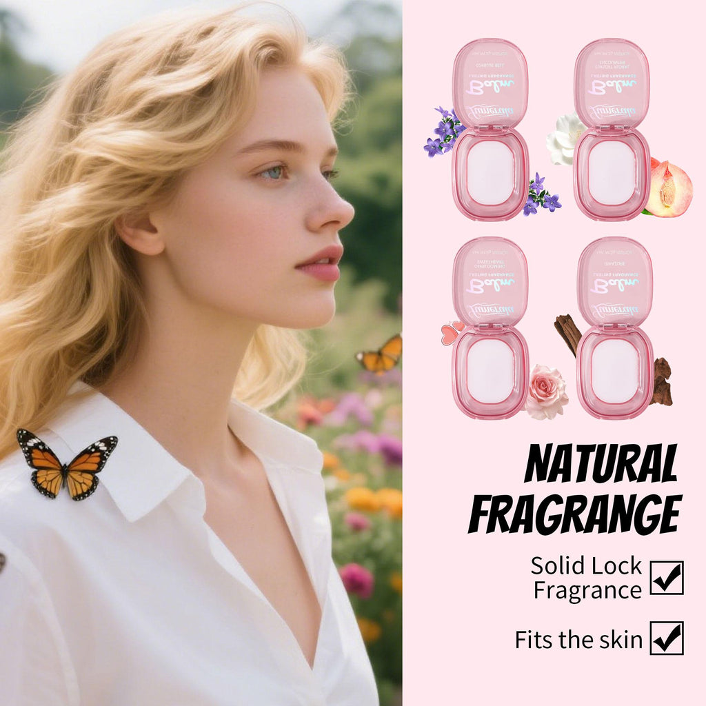 4-Scent Solid Body Fragrance Balm Set, Fresh Scent, Portable & Travel-Friendly Body Fragrance Balm for All Skin