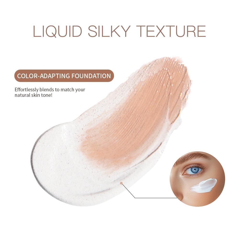 Color Changing Foundation, Perfect Concealer & Sun Protection & Moisturizing & Even Skin Toning, 4 In 1 Moisturizing Full Coverage Liquid Foundation
